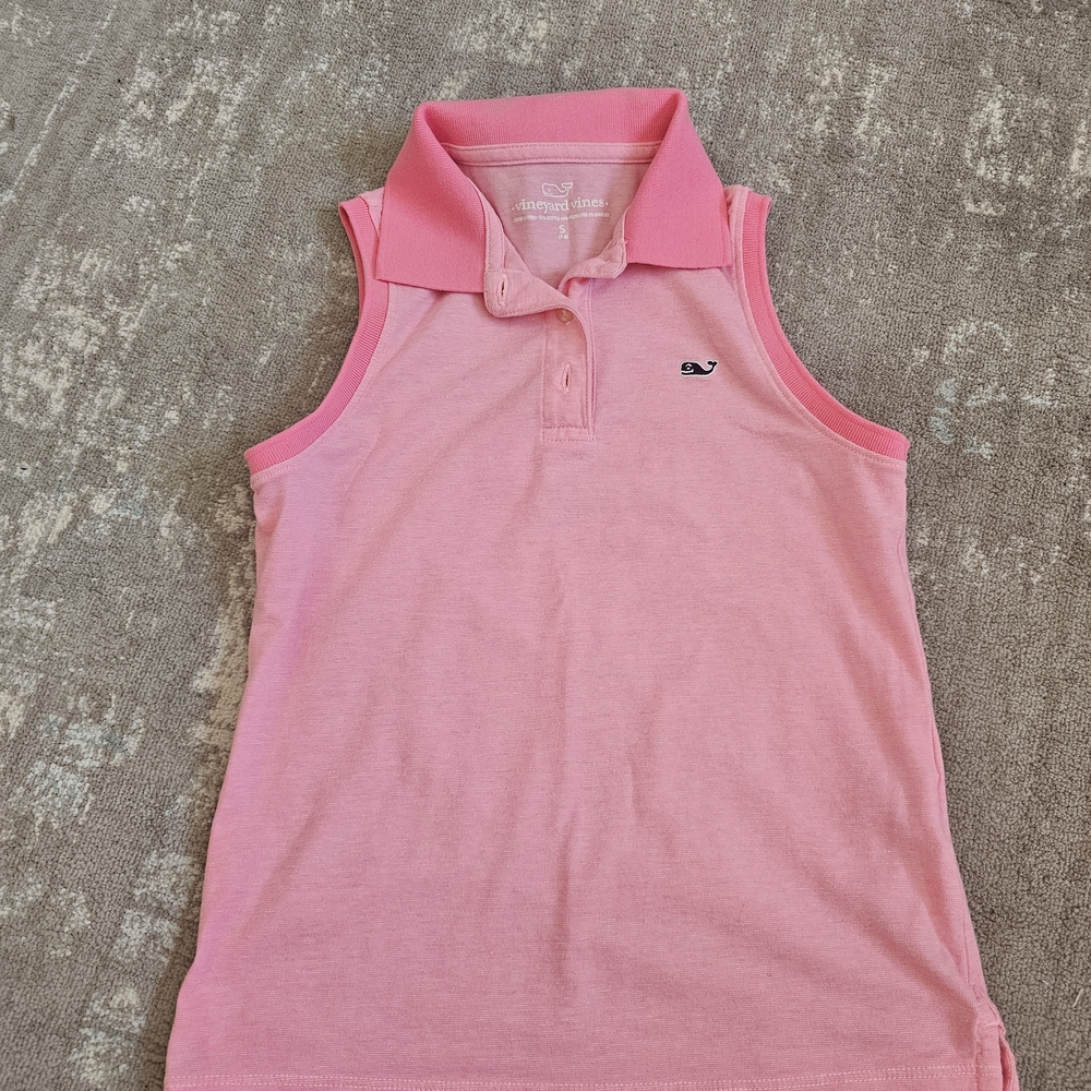 Vineyard Vines Kids Pink Sleeveless Polo Shirt